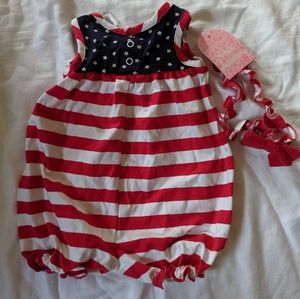 Authentic Baby American Flag pattern One-piece